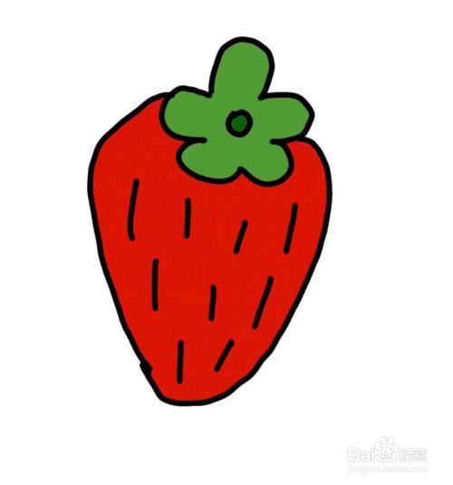 怎么画彩色简笔画水果草莓
