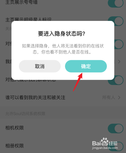 soul怎么设置隐身状态