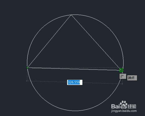 autocad2018怎么过三角形顶点画圆