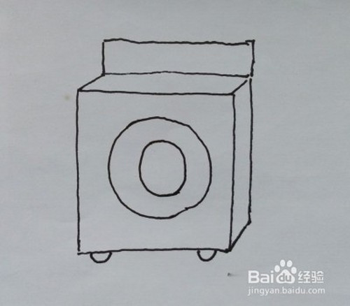 幼儿简笔画:教小朋友如何一步一步画洗衣机