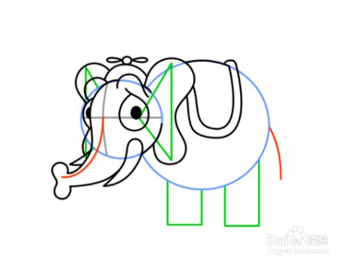 如何画卡通大象