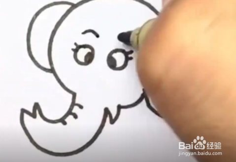怎么画大象简笔画