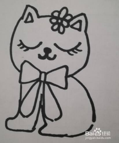 儿童简笔画 卡通小猫的画法