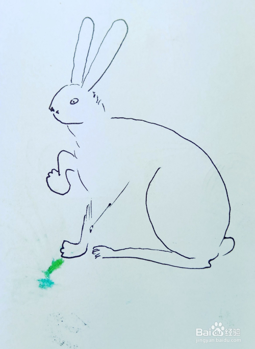 怎样画儿童简笔画"翘起一只脚的兔子"?