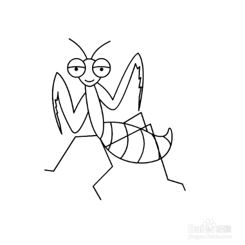 幼儿园如何教小朋友画螳螂的简笔画