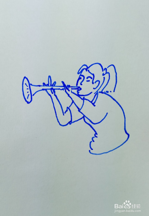 怎样画儿童简笔画吹笛子?