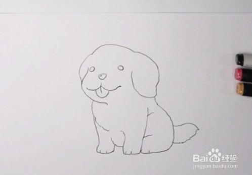 金毛幼崽的简笔画怎么画