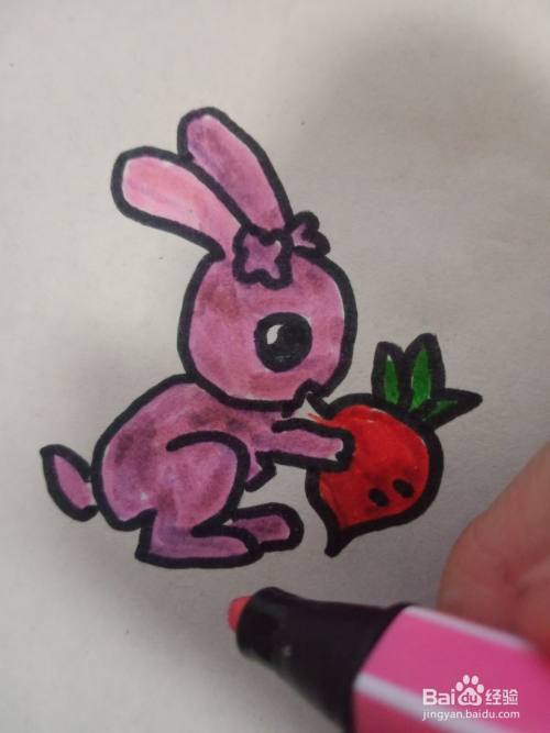 吃萝卜的小兔子怎么画?