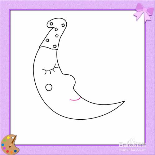 睡眠中的月亮的简笔画怎么画?