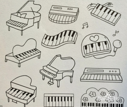 每日简笔画——钢琴和小号