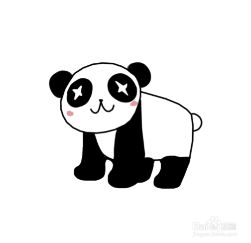 今天来画一只卡通的国宝大熊猫.