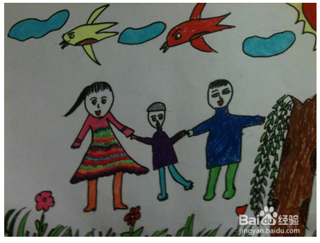 幸福一家人儿童画怎么画?