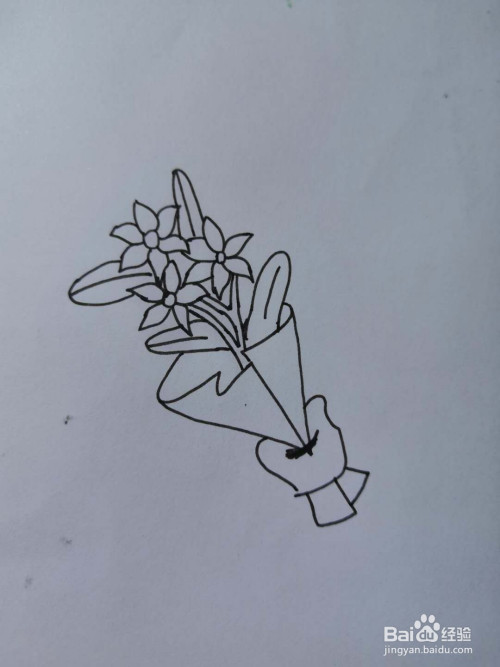 如何画鲜花花束简笔画