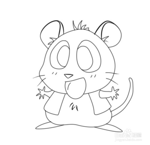 简笔画--q版快乐的小老鼠画法