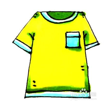 怎么画黄色的短袖t恤衫简笔画