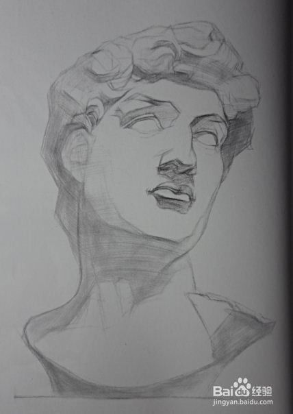 素描石膏大卫像的画法