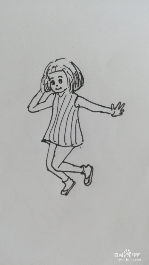 怎么画儿童节跳舞的小女孩简笔画