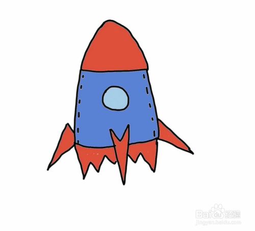 怎么学会画儿童彩色简笔画火箭?