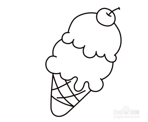 怎么画冰淇淋的简笔画