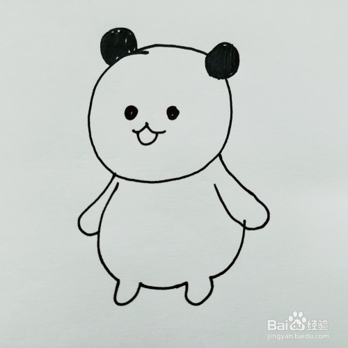 如何来画手拿玫瑰花的可爱小熊呢?