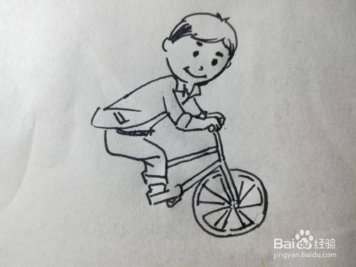 怎么画骑车少年简笔画