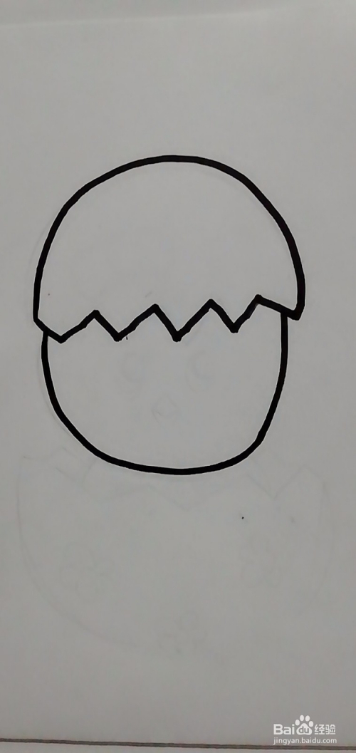儿童简笔画教程蛋壳里的小鸡