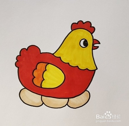 简笔画系列-母鸡简笔画步骤