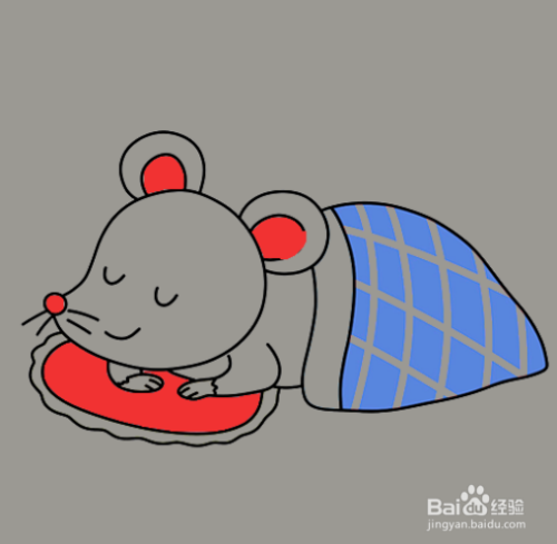 如何手工画睡觉的老鼠简笔画?