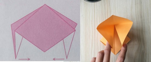 手工折纸教程基础:双正方形的折法