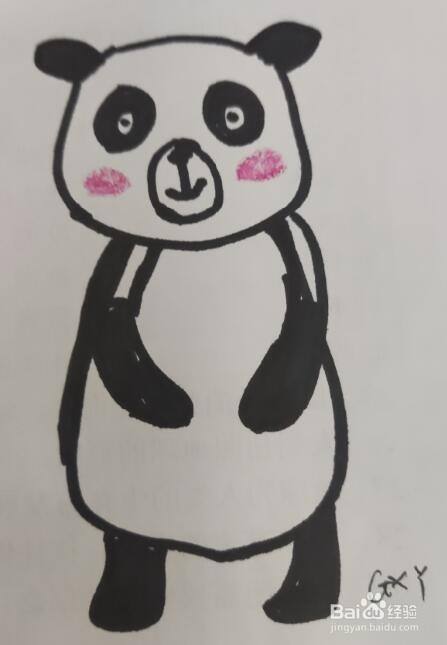 儿童简笔画 熊猫的画法