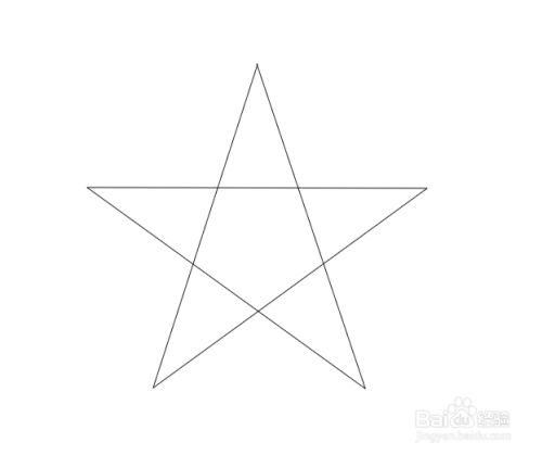 再将各点的等分点擦掉,这样我们就得到了一个标准的五角星了,如图所示