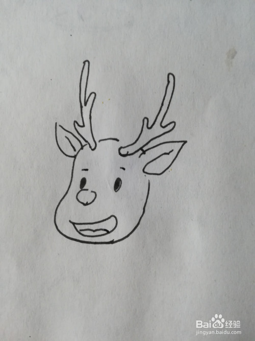怎么画圣诞小鹿简笔画