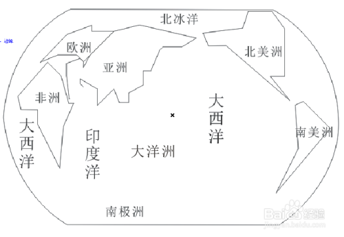 世界海陆分布的简笔画