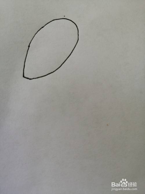 第一步,我们先把可爱的小恐龙的椭圆形的头画出来,画法比较简单.
