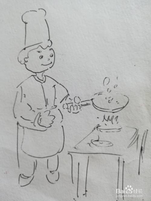 怎么画炒菜的厨师