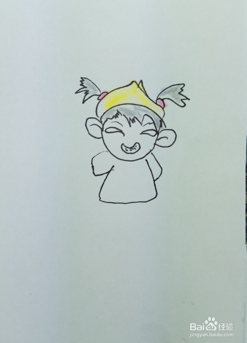 手工/爱好 > 书画/音乐  1 在白纸上用线条和曲线画出一个女孩的头部