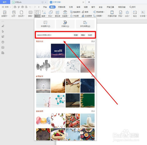 wps文字如何查找和插入在线图片