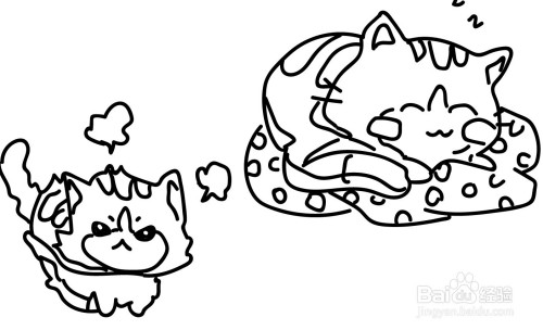 如何画猫咪表情包的简笔画