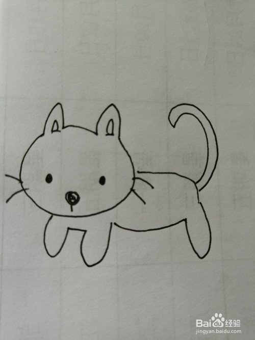 简笔画可爱的小猫咪就画好了.