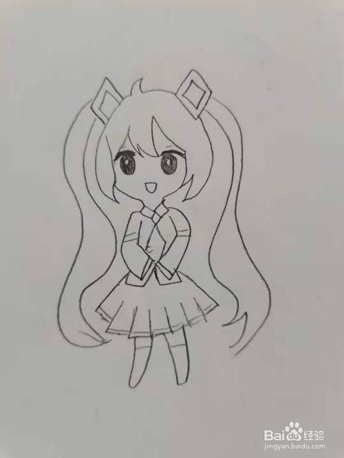 卡通初音怎么画