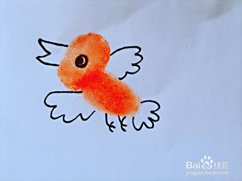 儿童指印画 如何用手指印画一只小鸟