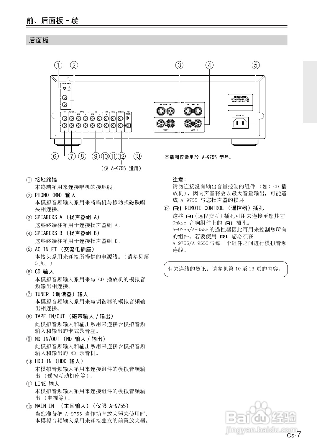 安桥音箱功放a-9755型使用说明书