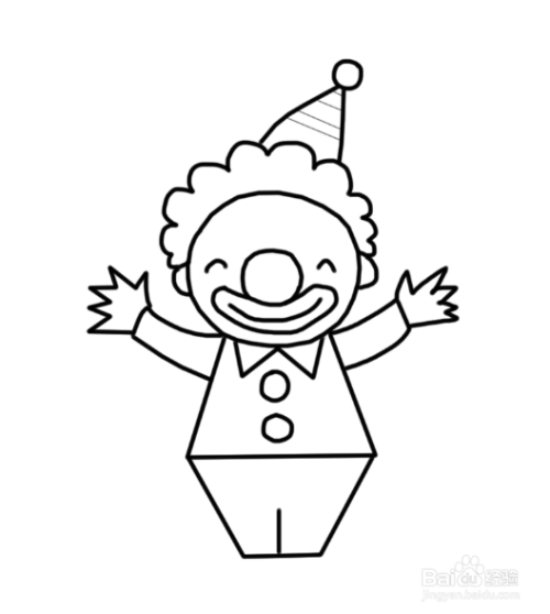 人物简笔画:小丑