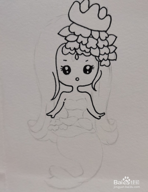 怎样画简笔画——摩羯座美人鱼