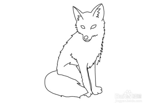 如何画坐着的狐狸?