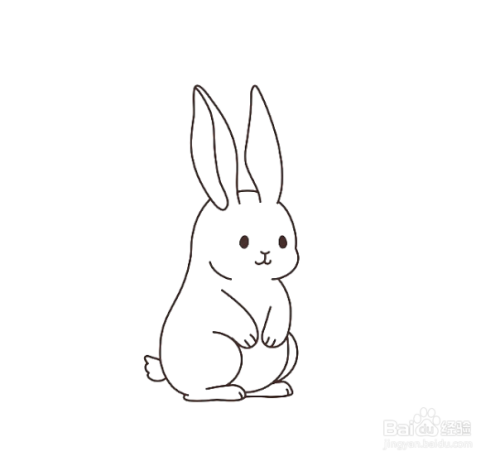 如何手工画思考的兔子简笔画?