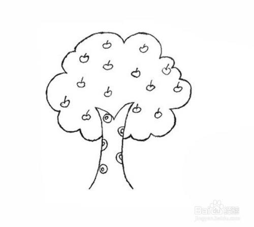 如何画果树的卡通简笔画教程