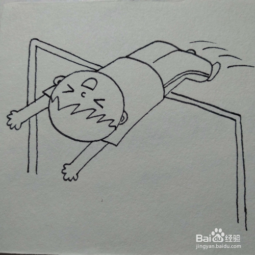如何画运动会中背跃式跳高的小男孩卡通简笔画