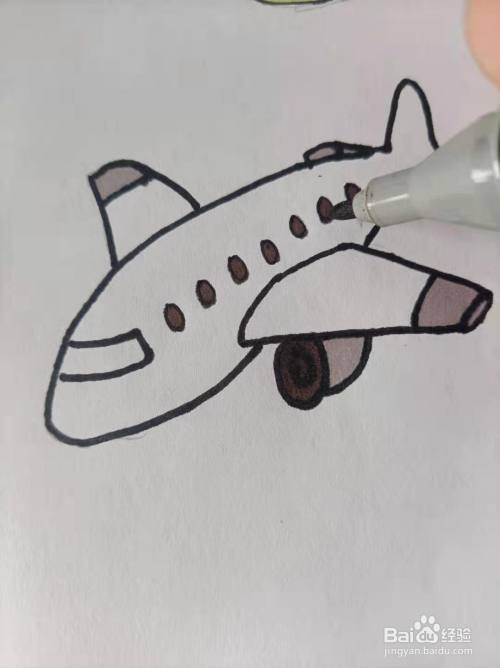 一架飞机的简笔画怎么画?
