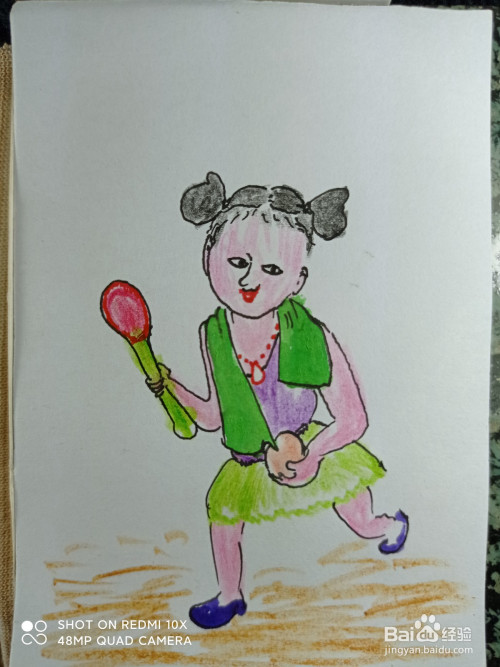怎样画简笔画打球的小女孩?